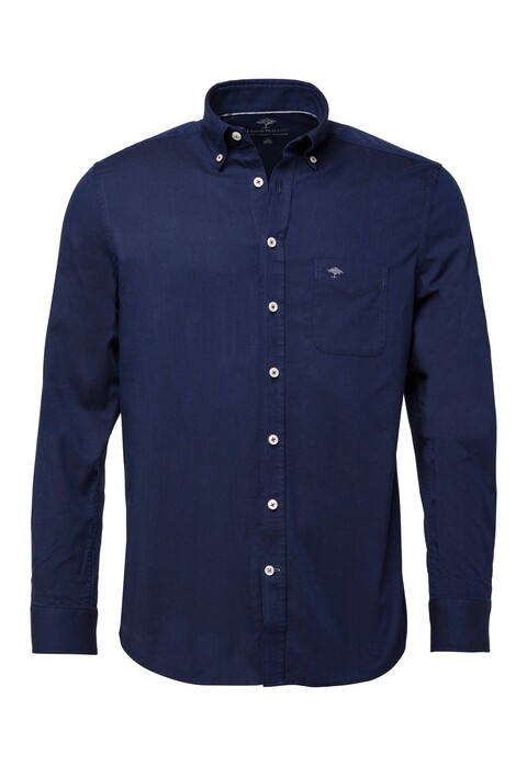 Fynch-Hatton All-Season Oxford Uni Overhemd Navy