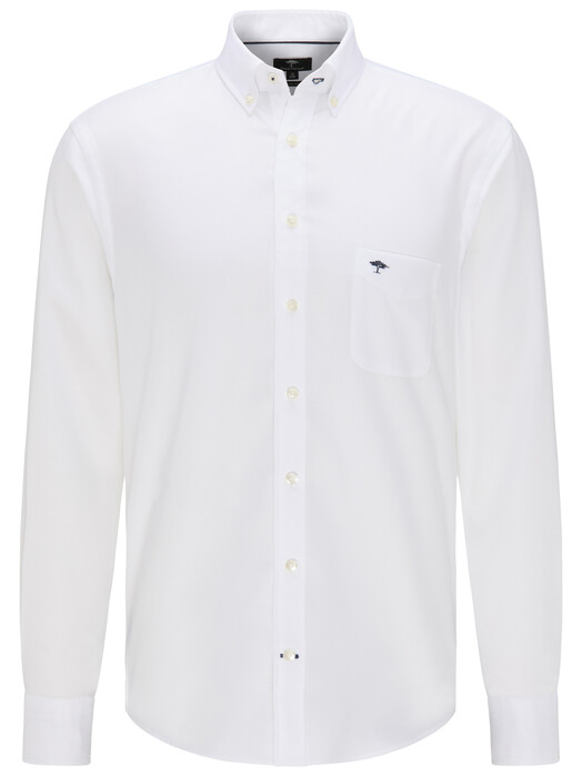 Fynch-Hatton All-Season Oxford Uni Overhemd Wit