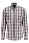 Fynch-Hatton Allover Check Button Down Overhemd Walnut Brown-Blue