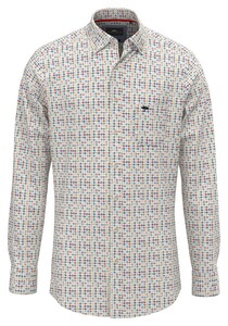 Fynch-Hatton Allover Dot Pattern Button-Down Overhemd Poppy Red