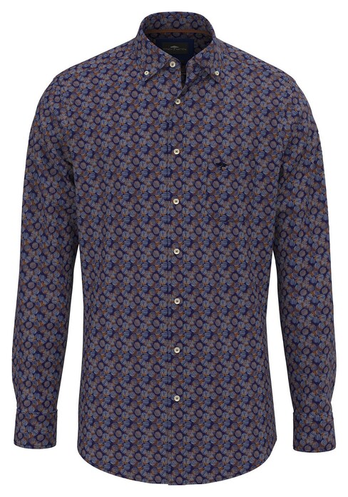 Fynch-Hatton Allover Fancy Striped Circles Button Down Overhemd Hazel