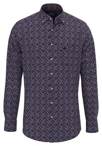 Fynch-Hatton Allover Fancy Striped Circles Button Down Shirt Hazel