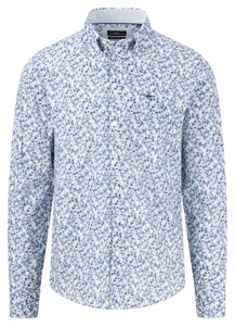 Fynch-Hatton Allover Floral Pattern Premium Cotton Shirt Navy
