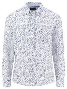 Fynch-Hatton Allover Floral Pattern Superfine Cotton Button-Down Overhemd Horizon