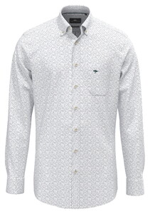 Fynch-Hatton Allover Graphic Pattern Overhemd Wit