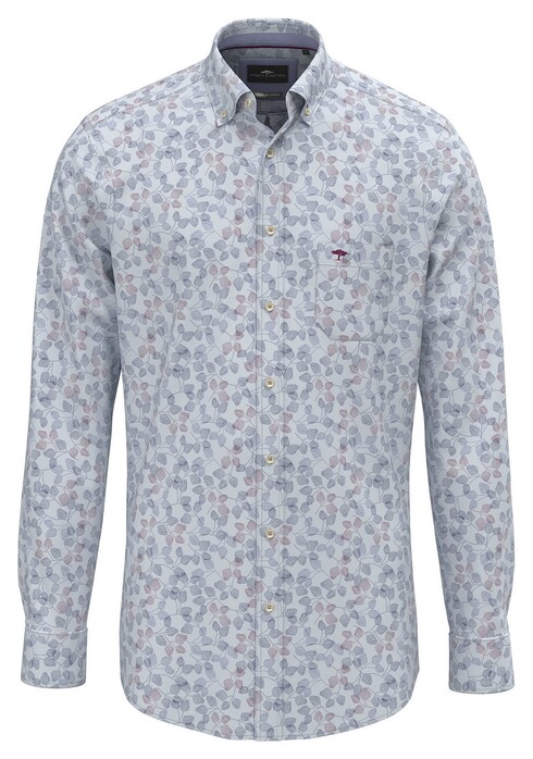 Fynch-Hatton Allover Leaf Pattern Overhemd Deep Merlot