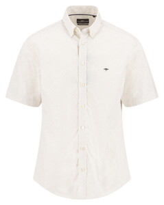 Fynch-Hatton Allover Leaf Pattern Short Sleeve Shirt Cement