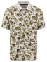 Fynch-Hatton Allover Leaves Floral Pattern Polo Cement-Green