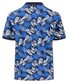 Fynch-Hatton Allover Leaves Pattern Polo Navy-Blauw