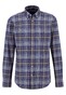 Fynch-Hatton Allover Mini Flanel Checks Button Down Overhemd Camel-Blue
