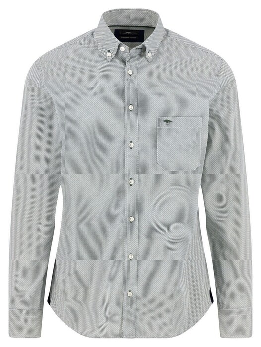 Fynch-Hatton Allover Minimal Pattern Button-Down Overhemd Dark Ivy