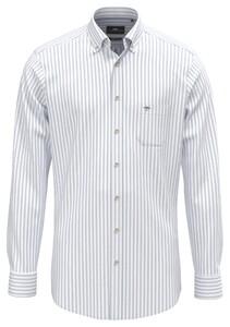 Fynch-Hatton Allover Stripe Washed Oxford Button-Down Overhemd New Breeze