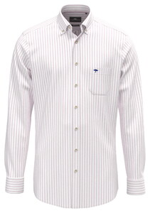 Fynch-Hatton Allover Stripe Washed Oxford Button-Down Shirt Magnolia