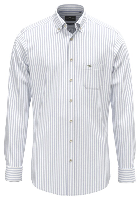 Fynch-Hatton Allover Stripe Washed Oxford Button-Down Shirt New Breeze