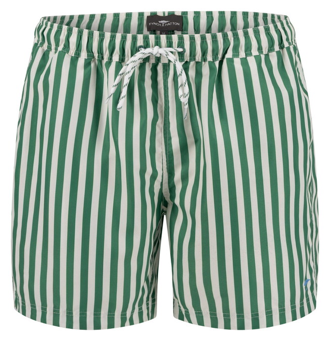 Fynch-Hatton Allover Stripes Drawstring Swim Short Jade