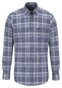 Fynch-Hatton Big Multi Check Kent Collar Overhemd Misty Blue