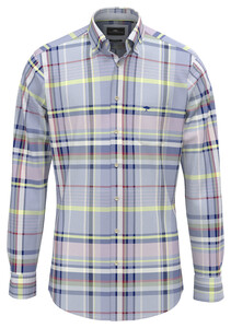 Fynch-Hatton Bold Check Oxford Button-Down Shirt New Breeze-Multi