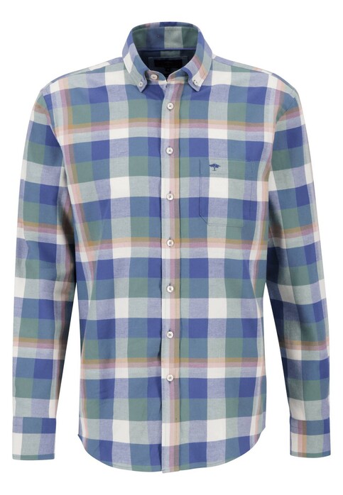 Fynch-Hatton Bold Checks Button Down Overhemd Pale Berry