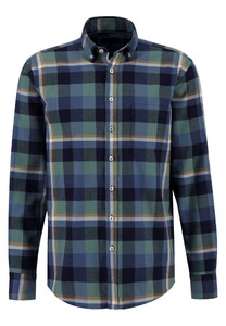 Fynch-Hatton Bold Checks Button Down Overhemd Wave