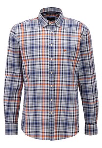Fynch-Hatton Bold Combi Checks Overhemd Burnt Orange-Multi