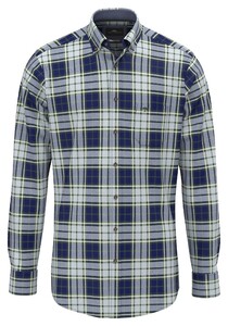 Fynch-Hatton Brushed Twill Check Button-Down Overhemd Dark Leaf