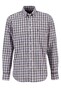 Fynch-Hatton Button Down Allover Checks Overhemd Walnut Brown-Blue