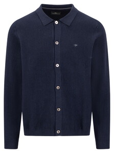 Fynch-Hatton Buttoned Cardigan Allover Structure Navy