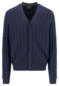 Fynch-Hatton Buttoned Cardigan Soft Cable Knit Vest Navy