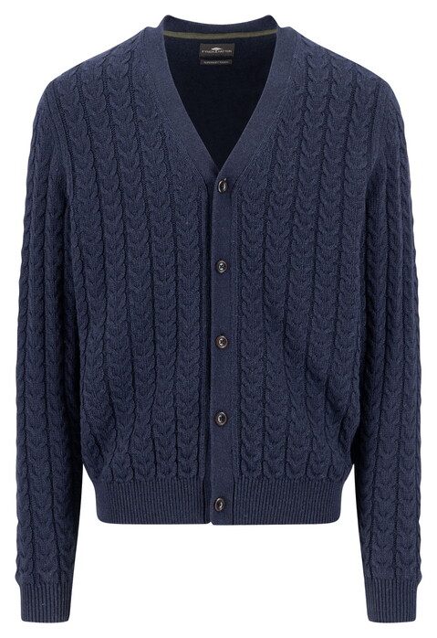 Fynch-Hatton Buttoned Cardigan Soft Cable Knit Vest Navy