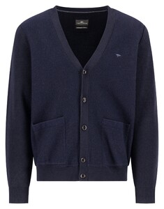 Fynch-Hatton Buttoned Closure Boiled Wool Vest Navy