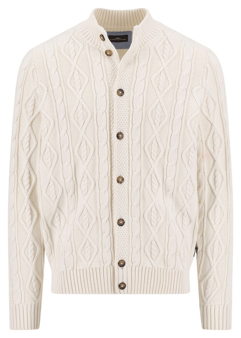 Fynch-Hatton Buttoned Coastal Cable Cardigan New Off White