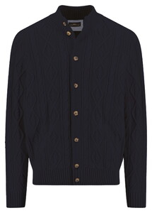 Fynch-Hatton Buttoned Coastal Cable Vest Navy
