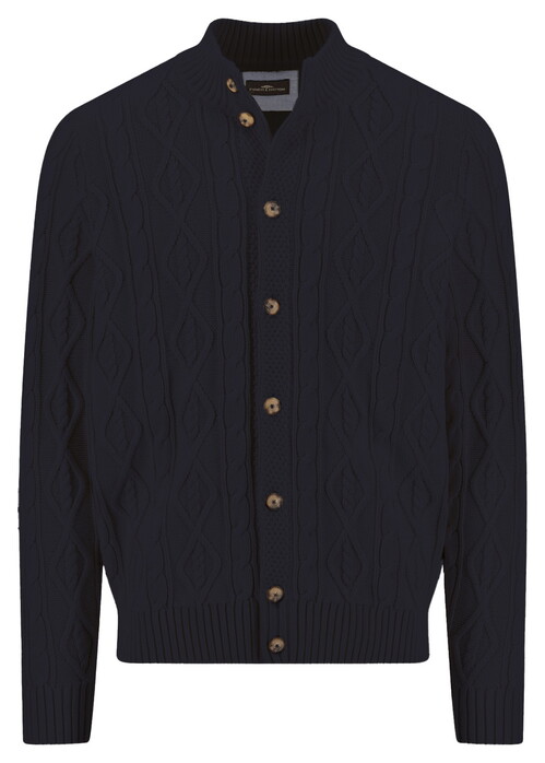 Fynch-Hatton Buttoned Coastal Cable Vest Navy