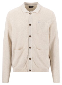 Fynch-Hatton Buttoned Cotton Structure Cardigan New Off White