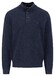 Fynch-Hatton Buttoned Troyer Soft Cotton Wool Pullover Navy