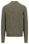 Fynch-Hatton Buttoned Troyer Soft Knit Cable Cotton Wool Blend Trui Donker Khaki