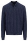 Fynch-Hatton Buttoned Troyer Soft Knit Cable Cotton Wool Blend Trui Navy