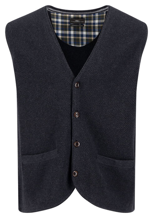 Fynch-Hatton Buttoned Vest Cotton Wool Charcoal