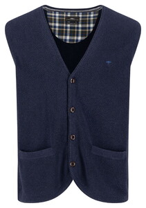 Fynch-Hatton Buttoned Vest Cotton Wool Navy
