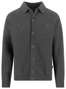 Fynch-Hatton Cardigan Buttoned Boiled Wool Charcoal