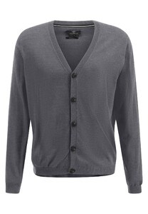 Fynch-Hatton Cardigan Buttons Merino Steel
