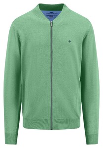 Fynch-Hatton Cardigan College Collar Superfine Cotton Vest Turf Green