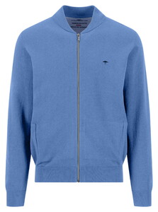 Fynch-Hatton Cardigan College Superfine 3-Ply Cotton Premium Knit Crystal Blue