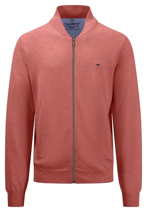 Fynch-Hatton Cardigan College Superfine Cotton Vest Orient Red