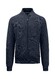 Fynch-Hatton Cardigan Zip Fine Structure Cotton Vest Navy