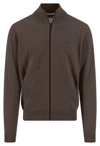 Fynch-Hatton Cardigan Zip Lambswool Vest Dark Chocolate