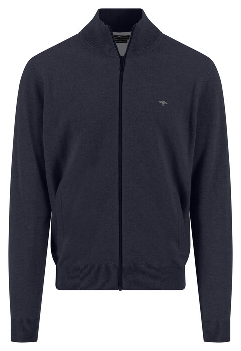 Fynch-Hatton Cardigan Zip Lambswool Vest Navy