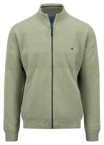 Fynch-Hatton Cardigan Zip Structure Mix Superfine Cotton Vest Light Khaki