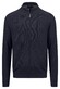 Fynch-Hatton Cardigan Zip Uni Color Structure Vest Navy