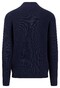 Fynch-Hatton Cardigan Zip Uni Color Texture Knit Cashmere Vest Navy